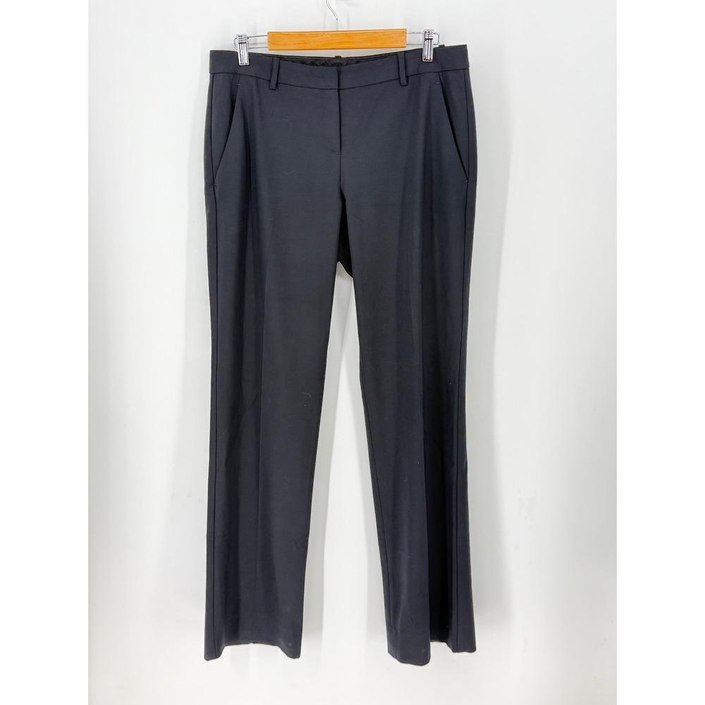 Theory Women Wool Blend Straight Leg Dress Pants Size 12 Office Minimalism CBK